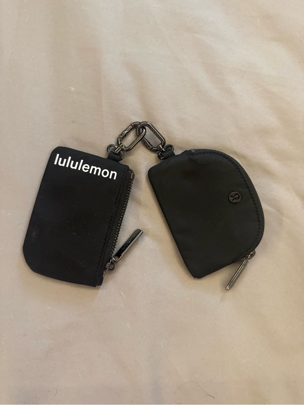 lululemon athletica Black Dual Zip Key & Card Pouch Set